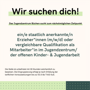 Wir suchen dich! Die Gemeinde Büchen sucht zum nächstmöglichen Zeitpunkt